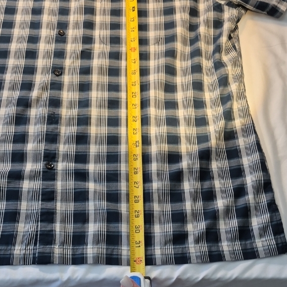 Van Heusen XXL Mens Short Sleeve Blue And White Casual Button Down Shirt - Picture 3 of 15